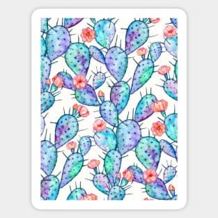 Rainbow Watercolor Cactus Pattern Sticker